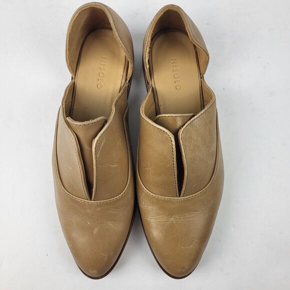 Nisolo Emma d'Orsay Oxford Almond Tan Leather Shoes Flats size 6.5 - Picture 6 of 8